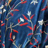Veste velours brodée bleu marine